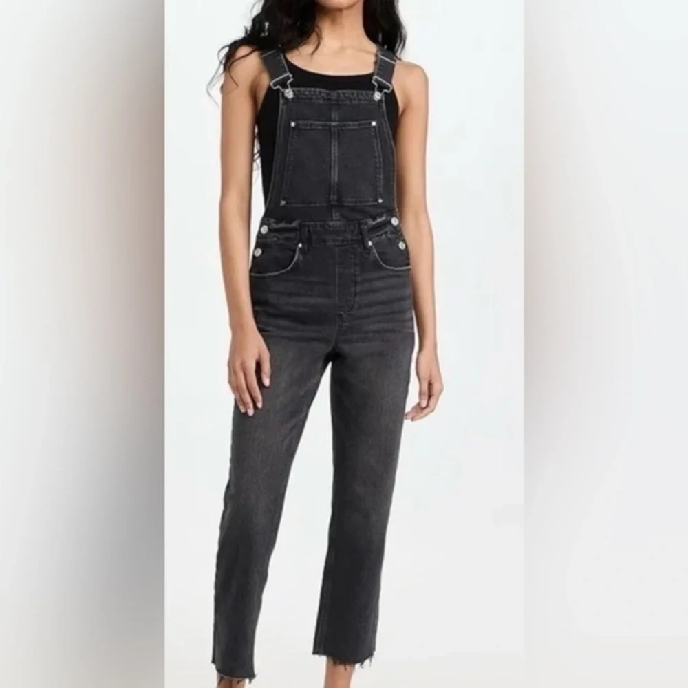 PAIGE NOELLA OVERALL RAW HEM, Size 6/28,  In FADED ZINC, Distressed.